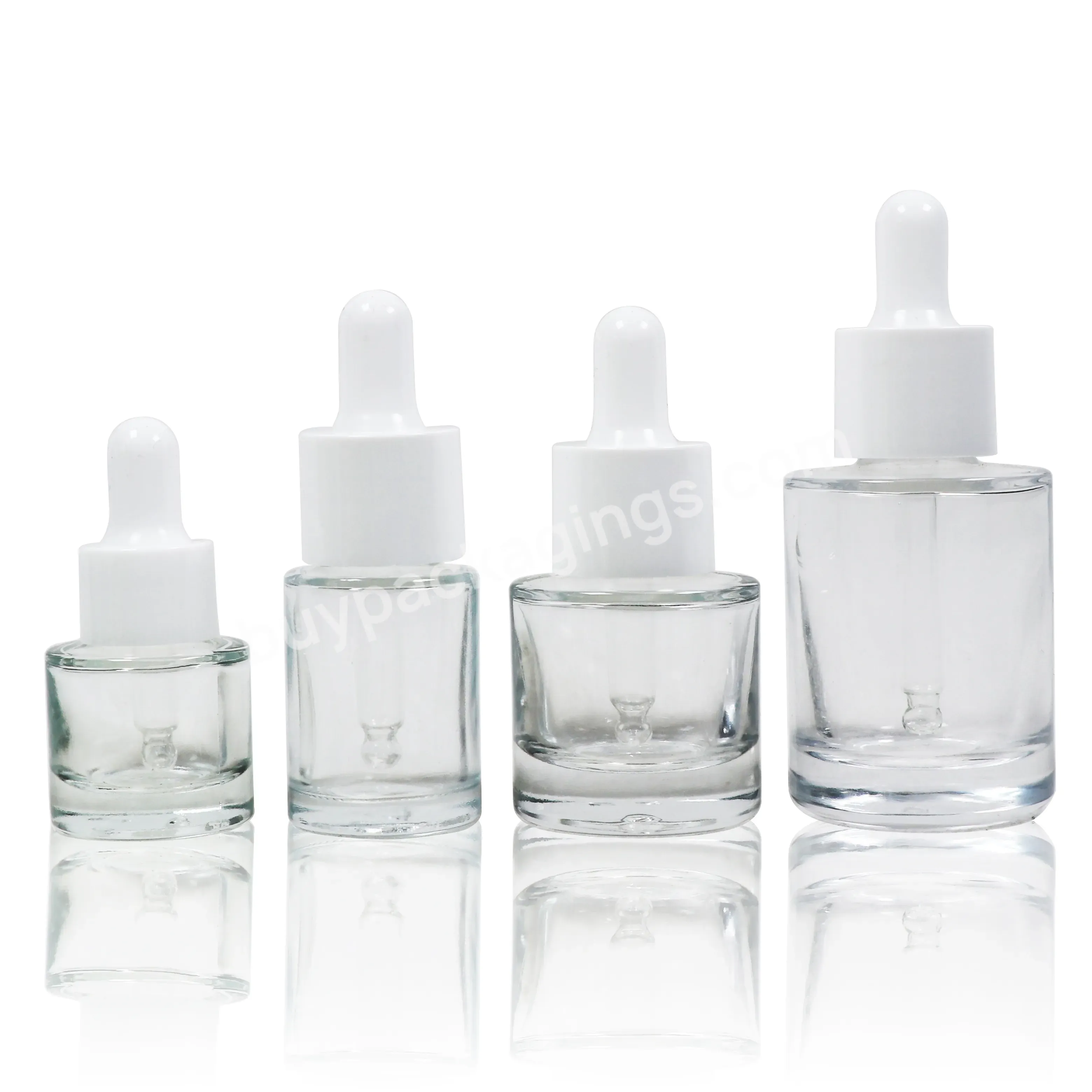 1oz 30ml Flat Shoulder 5ml 10ml 15ml Transparent Empty Essential Oil Glass Dropper Bottles Cosmetic Serum Bottle