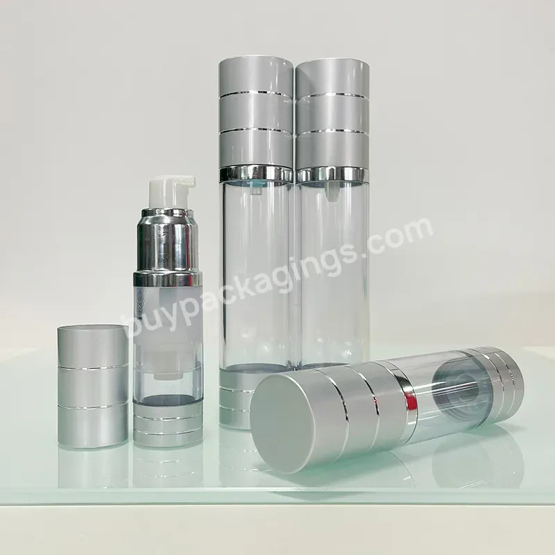 1oz 50 Ml Face Cream Cosmetic Packaging 30ml 15ml 20ml 5ml 10ml Aluminum Golden Silver As Airless Pump Bottle Acrylic For Lotion