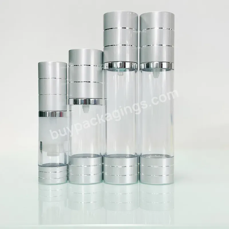 1oz 50 Ml Face Cream Cosmetic Packaging 30ml 15ml 20ml 5ml 10ml Aluminum Golden Silver As Airless Pump Bottle Acrylic For Lotion