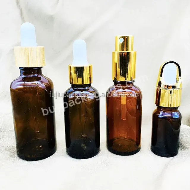 1oz Amber Dropper Bottle Glass Essential Oil Frosted Bottle With Aluminium Dropper Cap