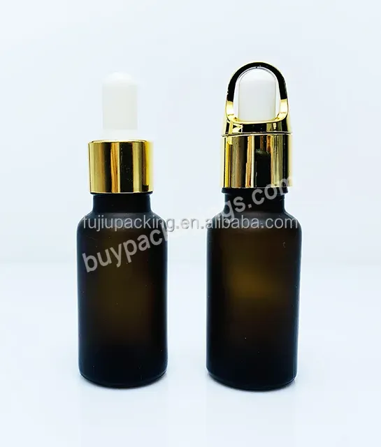 1oz Amber Dropper Bottle Glass Essential Oil Frosted Bottle With Aluminium Dropper Cap