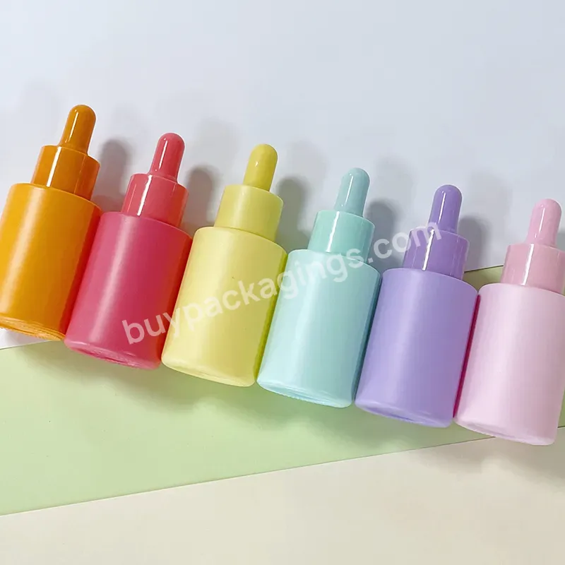 1oz Glass Dropper Bottle Cosmetic Glass Frosted Pink Dropper Bottle Colored 30ml Personal Care Serum Essential Oil Bottles