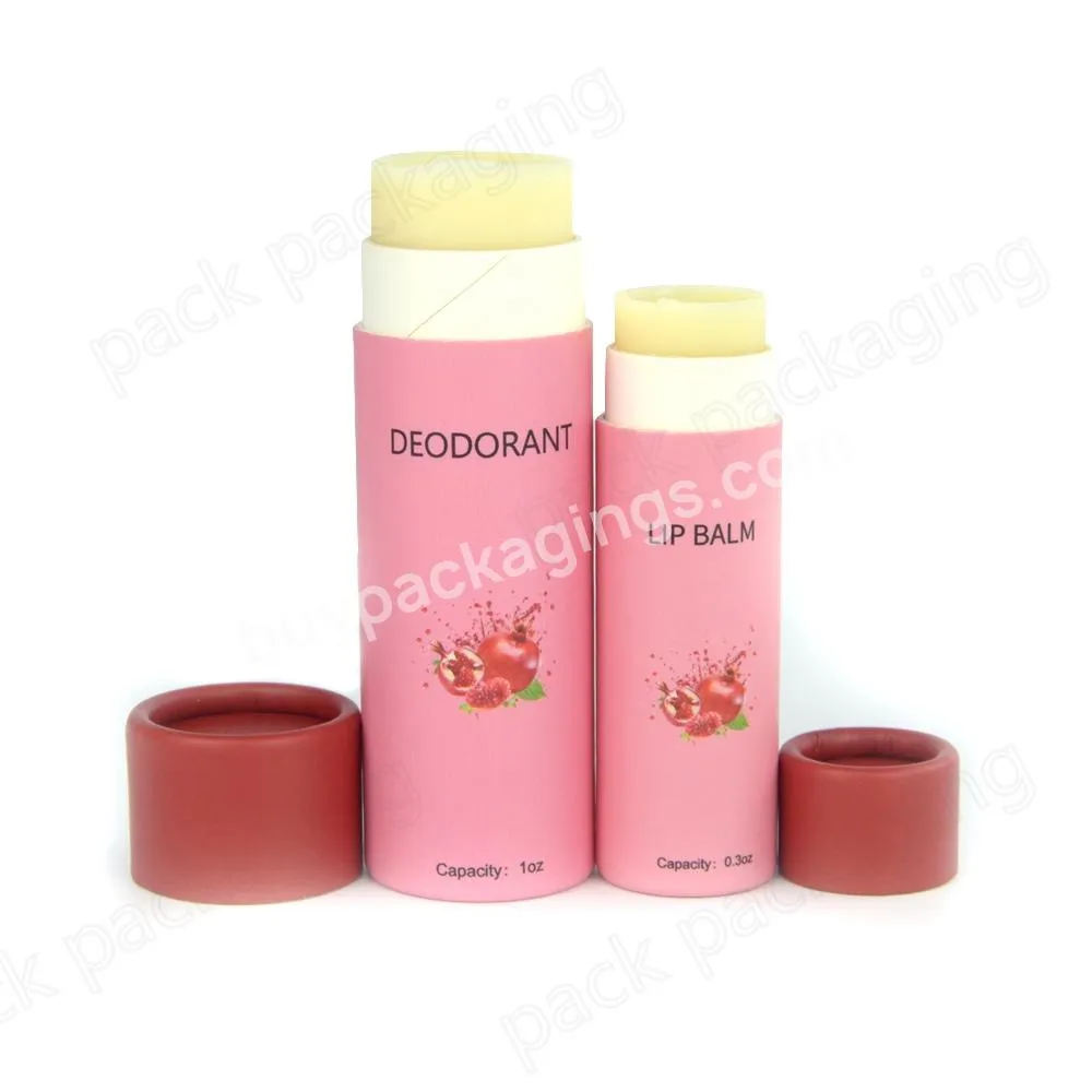 1oz wholesale lip balm cardboard container push up paper tube deodorant cylinder packaging