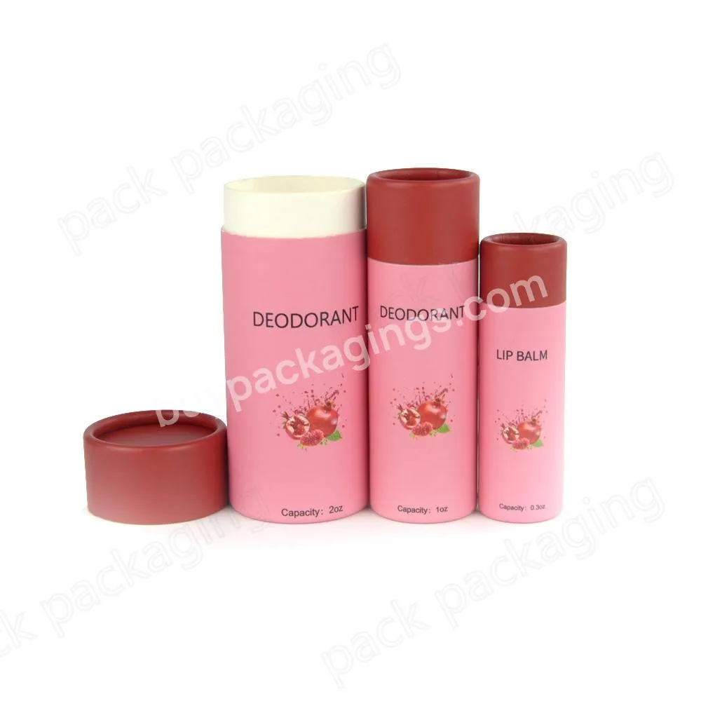 1oz wholesale lip balm cardboard container push up paper tube deodorant cylinder packaging