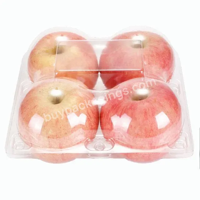 2 4 6 Cells Packaging Apple Containers Plastic Clear Apple Fruit Packaging Box Plastic Food Packaging Box For Fruit