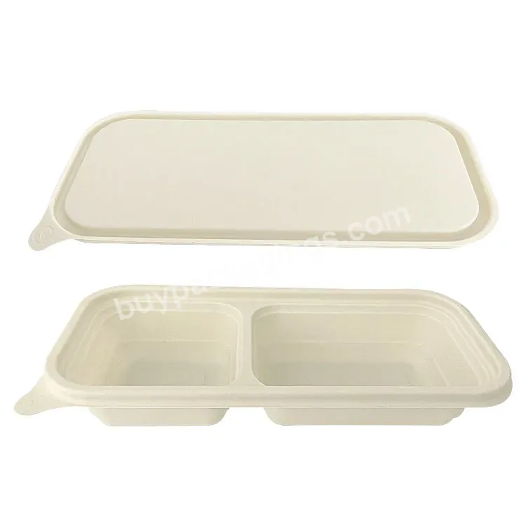 2 Compartment Disposable Wholesale Take Away Food Corn Starch Takeaway Takeout Biodegradable Corn Starch Food Container