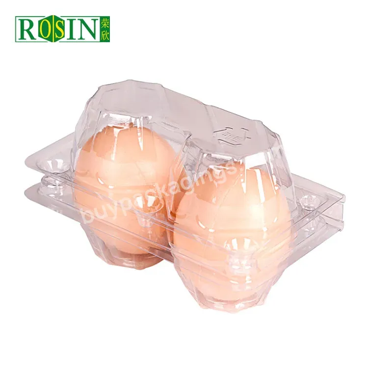 2 Holes Plastic Egg Tray With Lid Clear Clamshell Disposable Wholesale Blister Tray