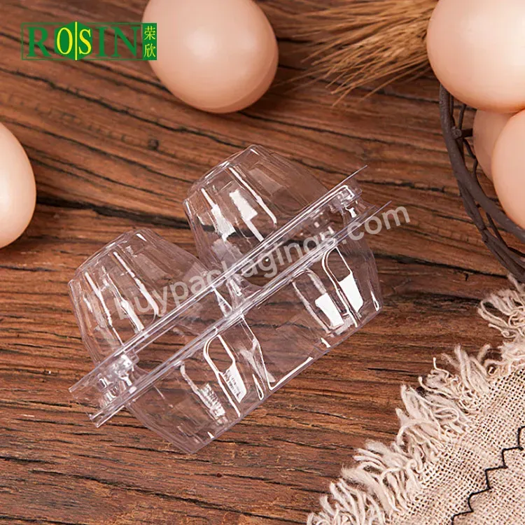 2 Holes Plastic Egg Tray With Lid Clear Clamshell Disposable Wholesale Blister Tray