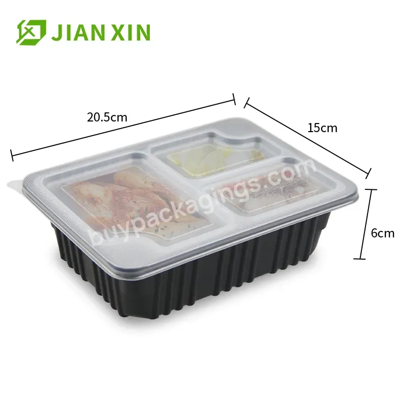 2 Layer 3 Compartment Disposable Plastic Lunch Box