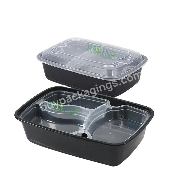 2 Layer Disposable Bento Lunch Box Takeaway Plastic Meal Prep Food Container With Insert Tray