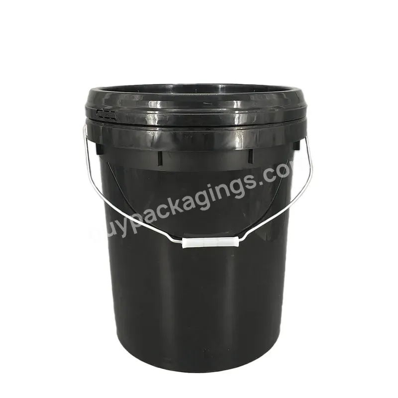 20 Liter Black Plastic Paint Bucket Bucket With Lids - Buy 20l,Custom Color,Round Plastic Barrels.