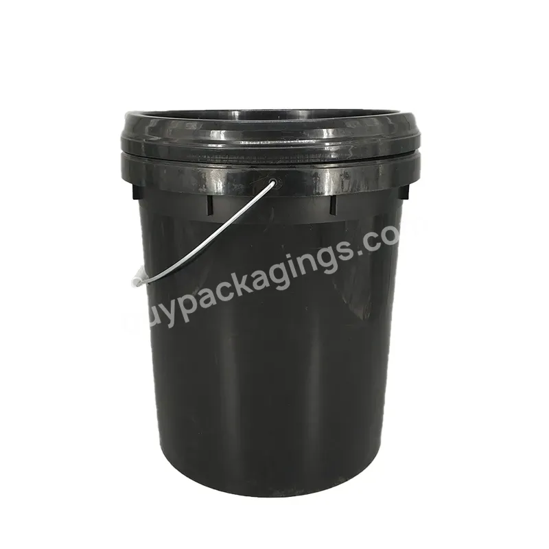 20 Liter Black Plastic Paint Bucket Bucket With Lids - Buy 20l,Custom Color,Round Plastic Barrels.
