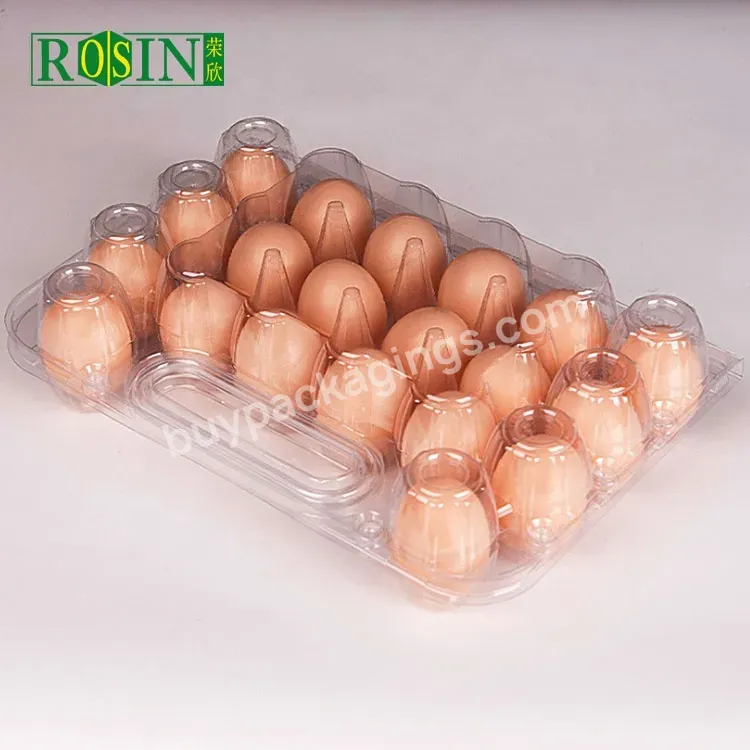 20 Pcs Disposable Clear Plastic Egg Tray Packing Blister Polystyrene Goose Egg Tray With Handle