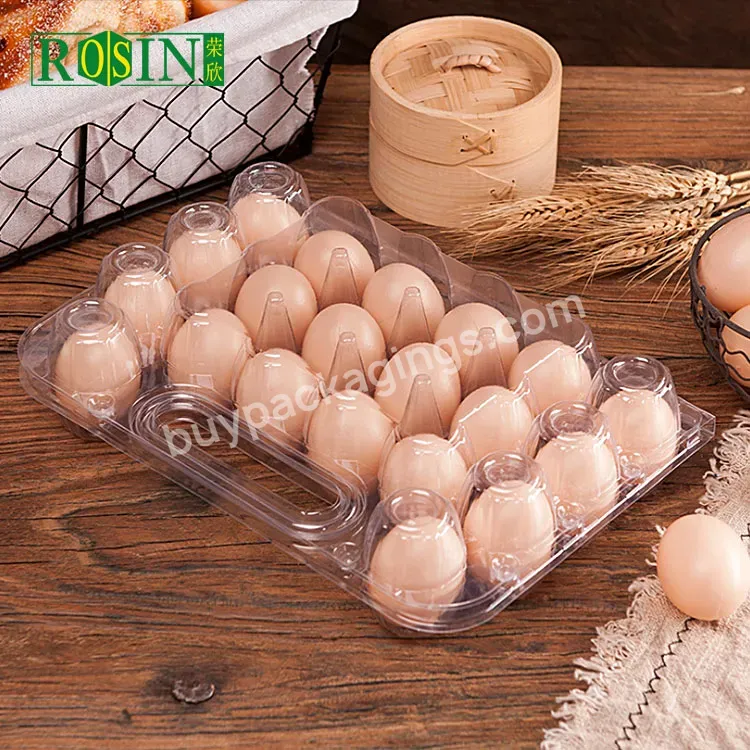 20 Pcs Disposable Clear Plastic Egg Tray Packing Blister Polystyrene Goose Egg Tray With Handle