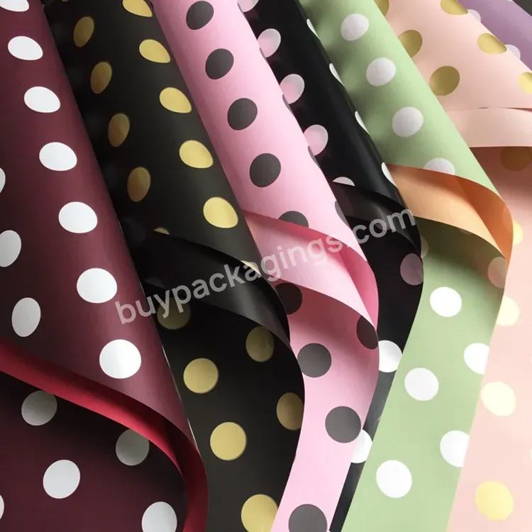 20 Sheets/bag Dot Printed Flower Decorative Bouquets Waterproof Wrapping Paper Diy Gift Wrapping Paper Flower Wrapping Paper