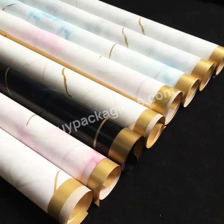 20 Sheets/pack Luxury Flower Bouquet Gift Wrapping Paper Flower Wrapping Paper Waterproof Marble Wrapping Paper