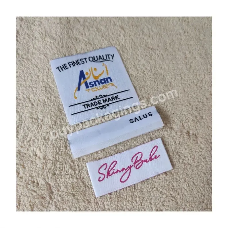 20 Years Of Weaving Experience To Customize Private High-density Polyester Damask Clothing Woven Labels