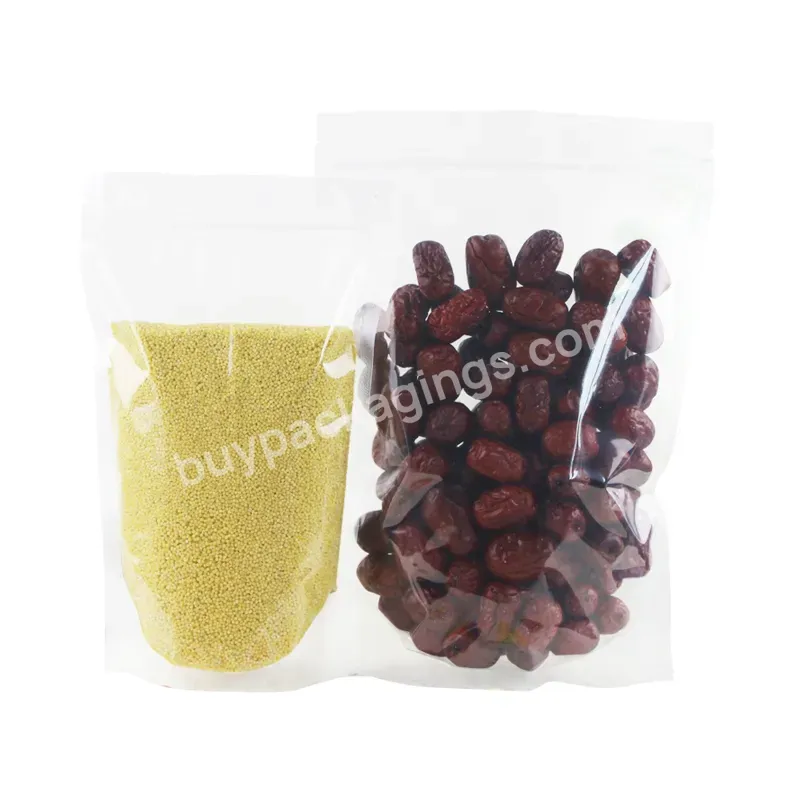 200 Microns Size 14 * 20 + 4 Food Transparent Bag Packaging Supplies Bags With Zipper Empty Tea Bags