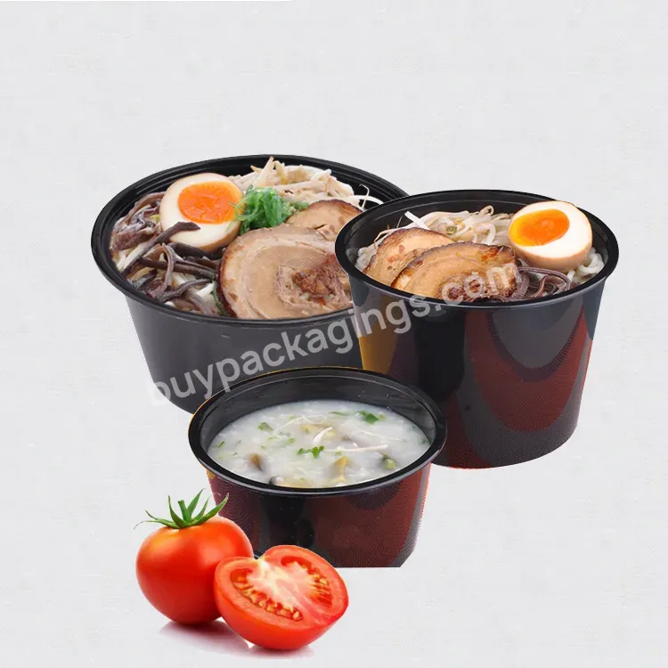 2000ml Disposable Plastic Sauce Soup Salad Bowl With Lid