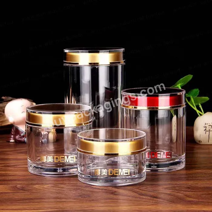 200g 300g 600g Empty Personal Acrylic Jar Cosmetic Container Packaging For Body Cream