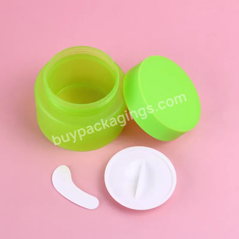 200g Pet Green Eco-friendly Empty Frosted Cosmetic Plastic Body Lotion Cream Jar With Screw Cap