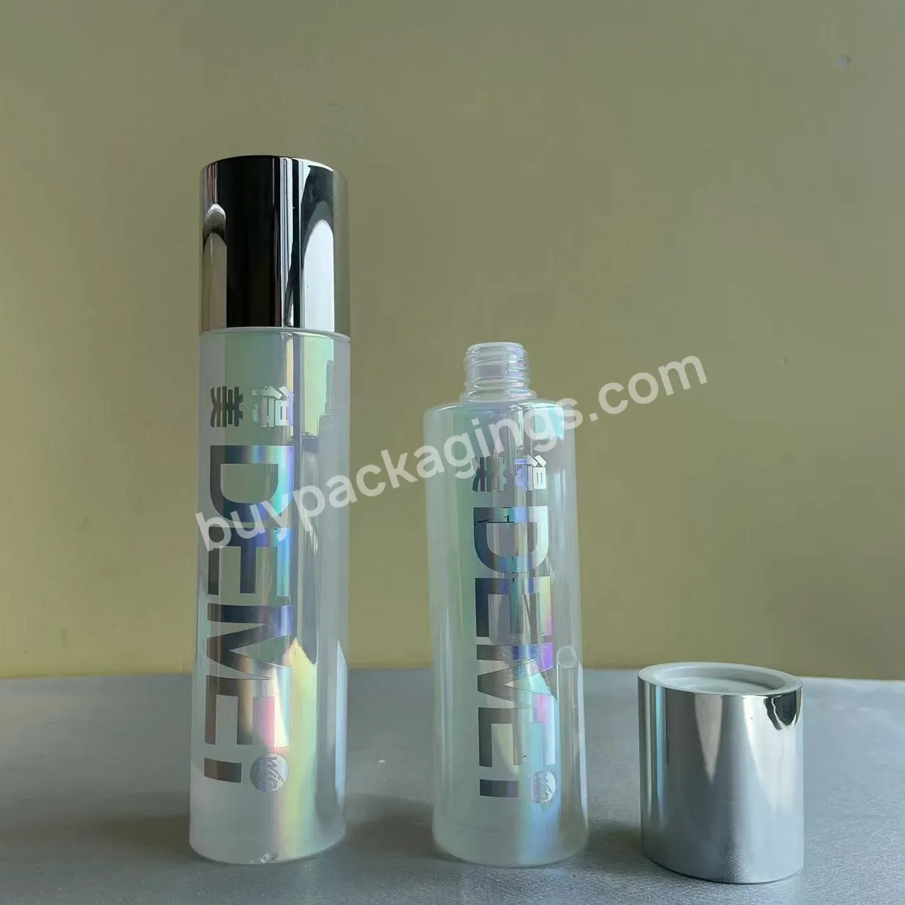 200ml 230ml Glass Facial Toner Bottle Round Liquid Serum Screen Printing Cosmetic Packaging Personal Care