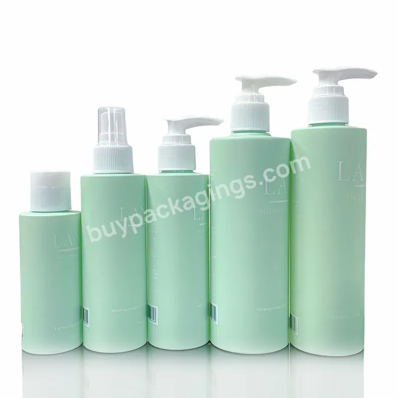 200ml 250ml 300ml 400ml 500ml Matte Green Plastic Skin Care Body Lotion Baby Shampoo Cosmetic Bottle Packaging