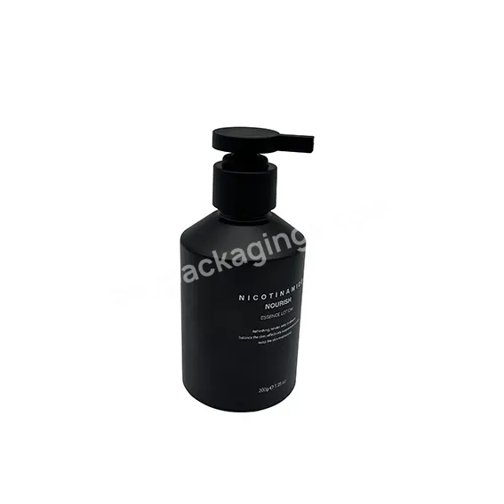 200ml Matte Black Glass Skin Care Cosmetic Bottle With Matte Black Twist Up Soap Lotion Pump