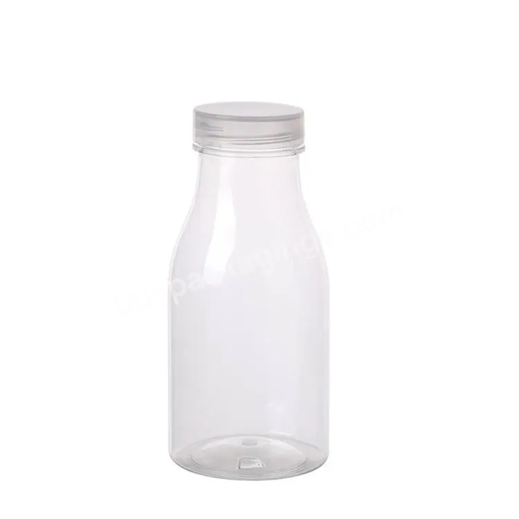 200ml,300ml,350ml,500ml Food Grade Transparent Plastic Beverage/milk/juice Pet Bottle With Plastic Lid