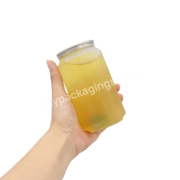 202 Lid 330ml 11oz Transparent Pet Plastic Beer Can With Easy Open End