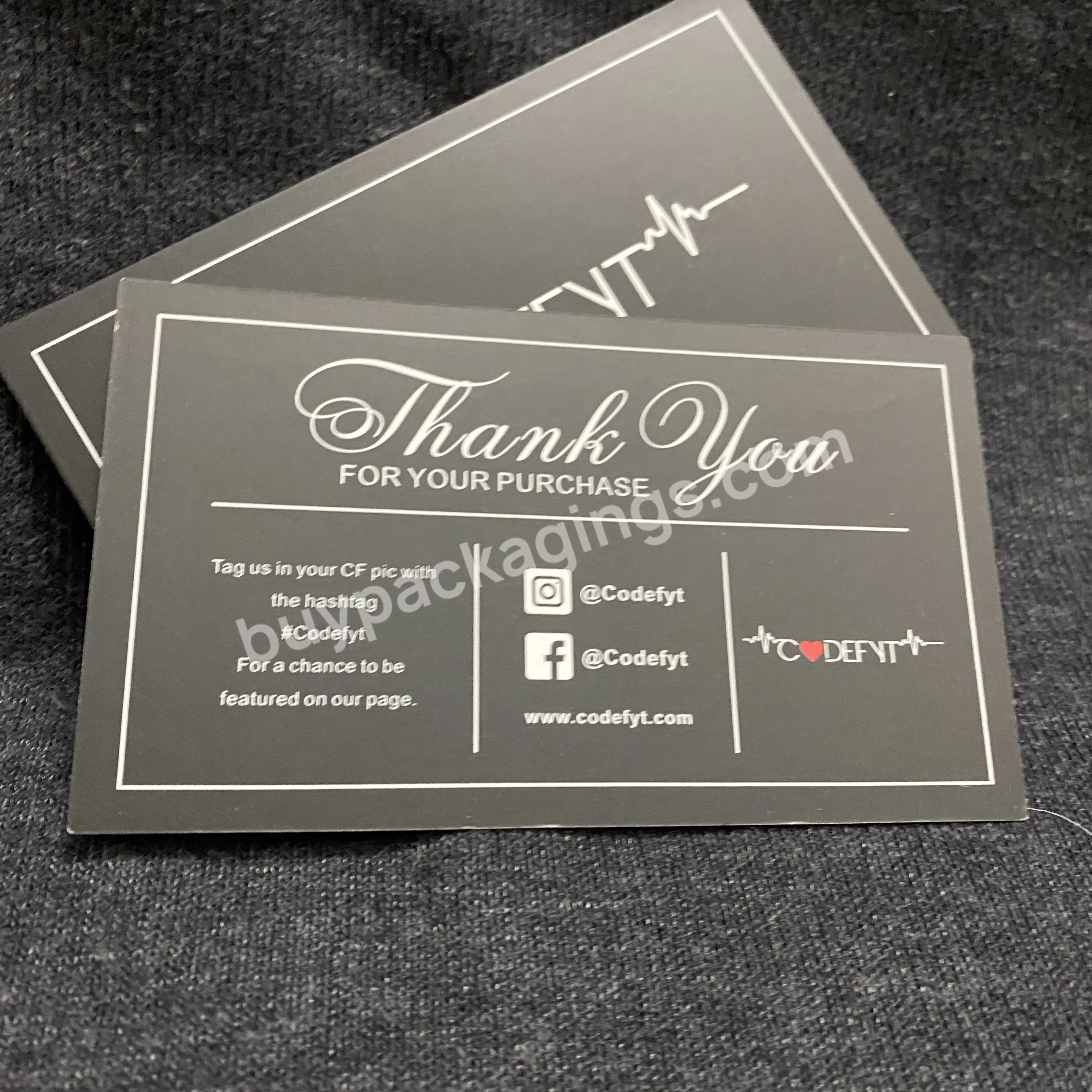 2020 Custom Printing Thank You Cards 100 For Shopping Paper Card