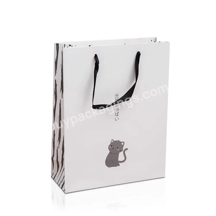 2020 Fashion Stylish Hand Held Shopping Big Paper Bag Shop Custom Logo Square Paper Bag