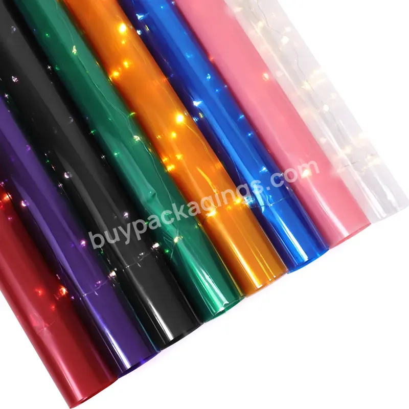 2020 New Arrival Flower Wrapping Paper Transparent Waterproof Glassine Cellophane Paper With Led String Light