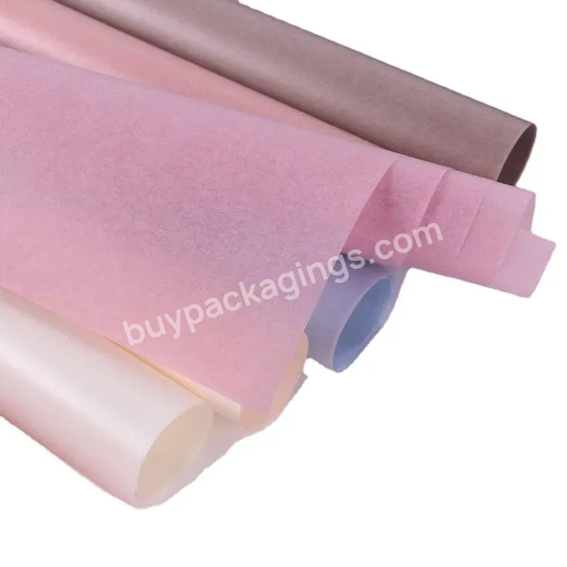 2020 New Design 50*60cm Flower Wrapping Paper Pure Color Printing Waterproof Dewaxing Kraft Paper