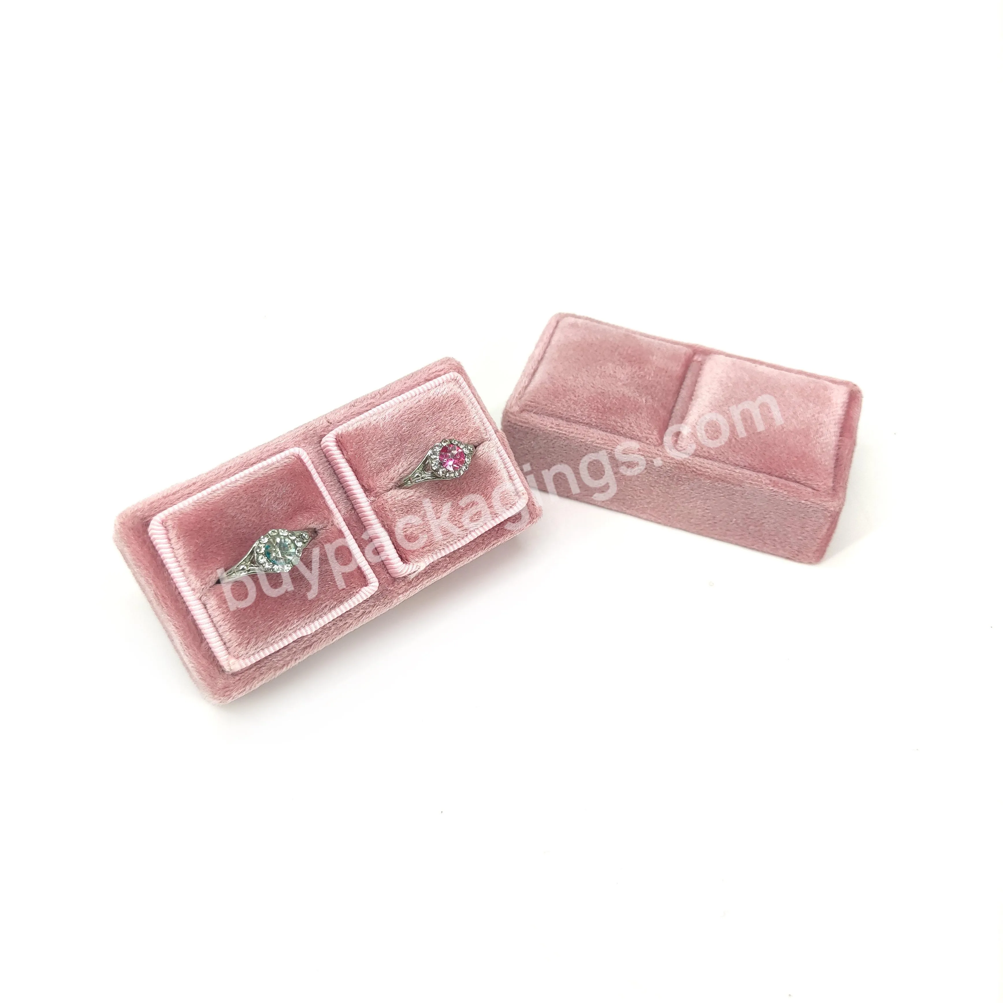 2020 new lovely pink velvet ring box Velvet jewel box proposal ring box factory stock can be customized LOGO