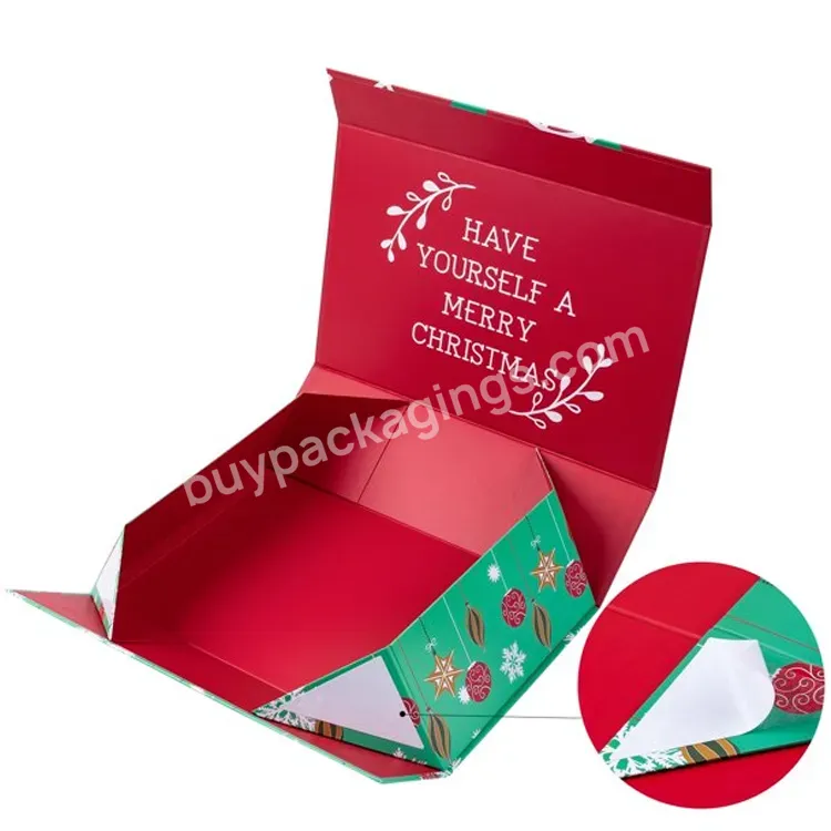 2021 New Arrival Professional Manufacturer Creative Flip Packaging Santa Christmas Eve Socks Theme Gift Cardboard Box Large