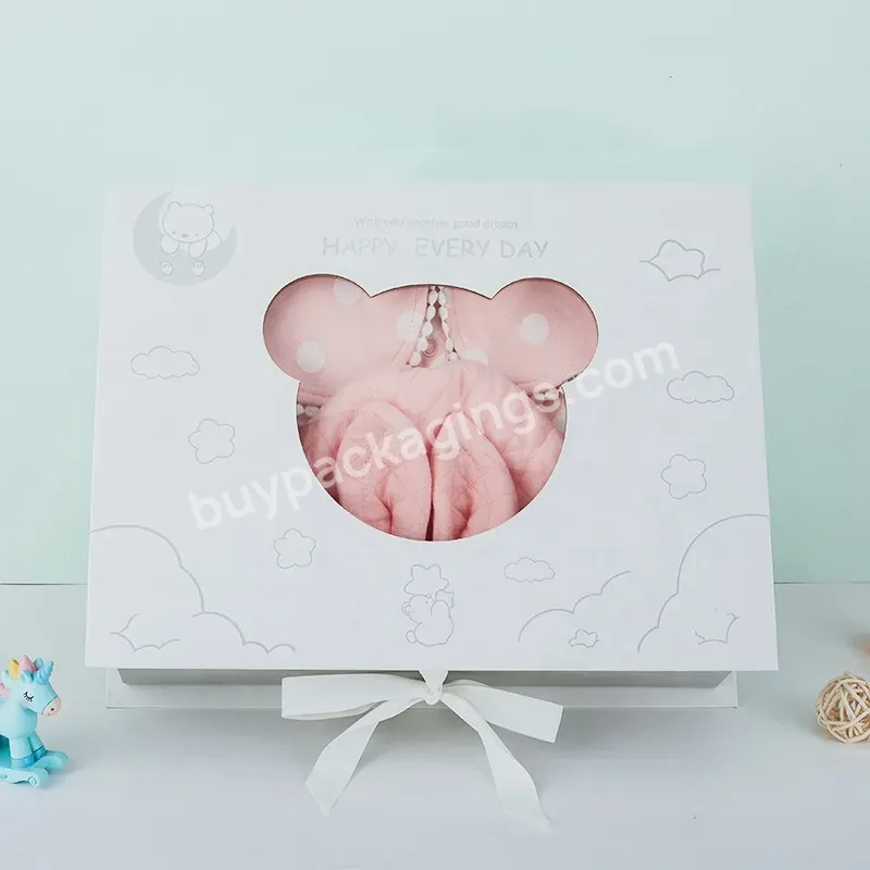 2021 New Design Baby Clothes Newborn Gift Box Baby Gift Packaging Box With Magetic And Ribbon Closed