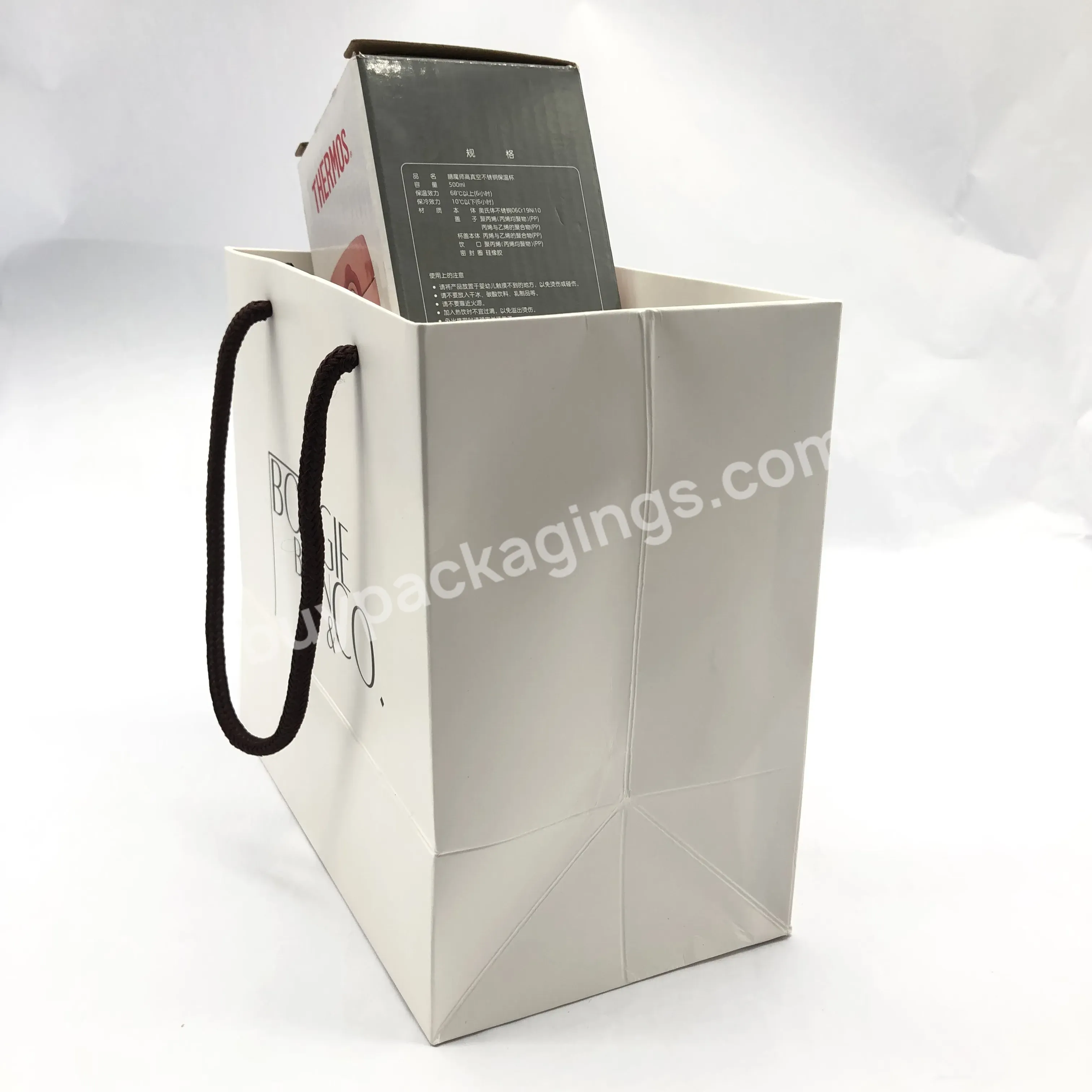 2021 Oem Quality Custom Logo Printing Recyclable Shopping Paper Bag With Handle