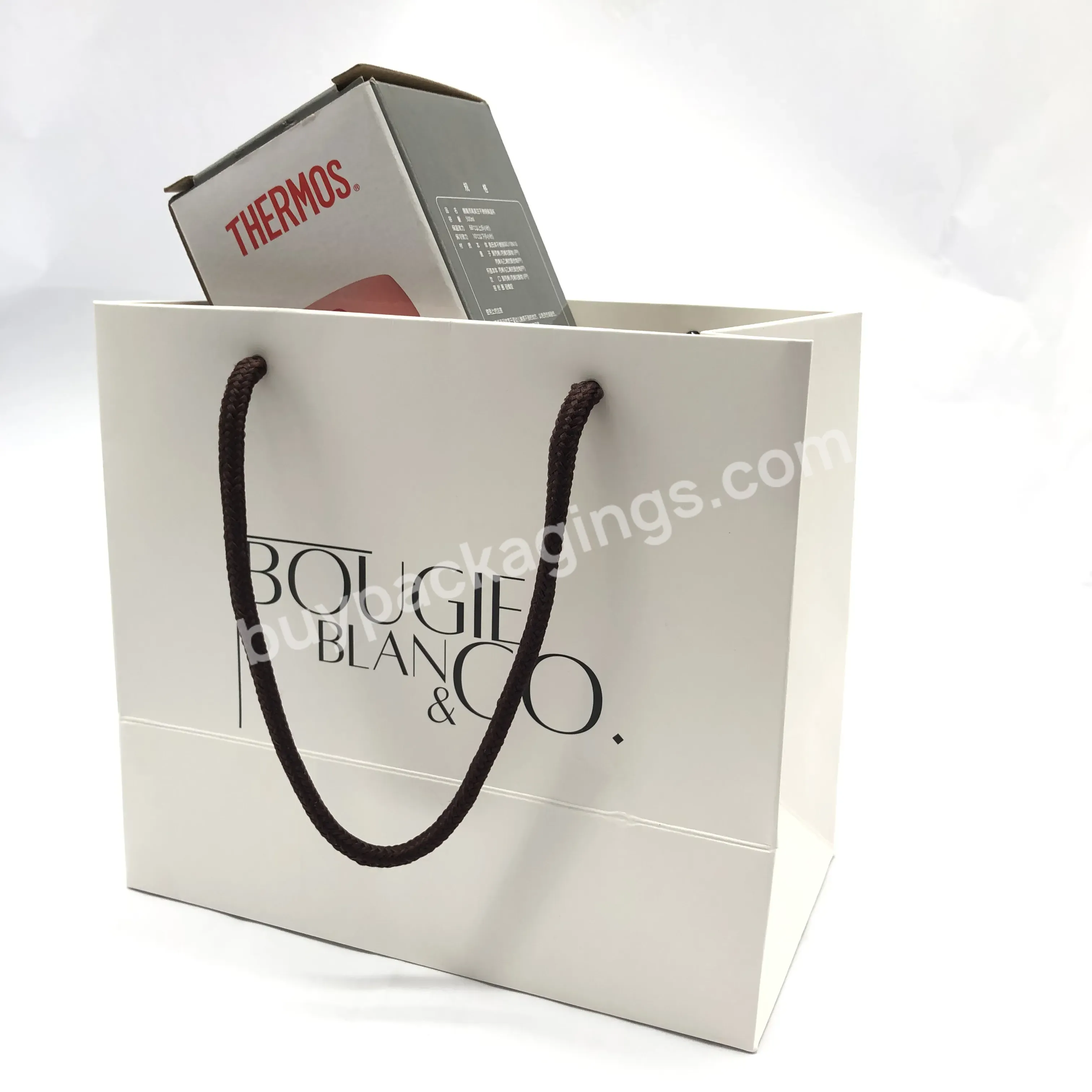 2021 Oem Quality Custom Logo Printing Recyclable Shopping Paper Bag With Handle