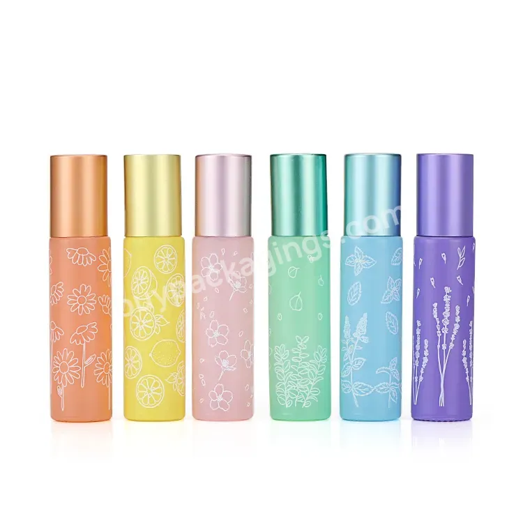 2021 Supplier Frosted Cosmetics Unique Perfume Oil Roll On Glass Bottles With Roller Ball For Packing