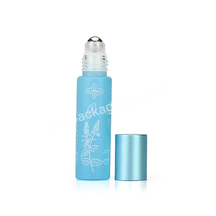 2021 Supplier Frosted Cosmetics Unique Perfume Oil Roll On Glass Bottles With Roller Ball For Packing