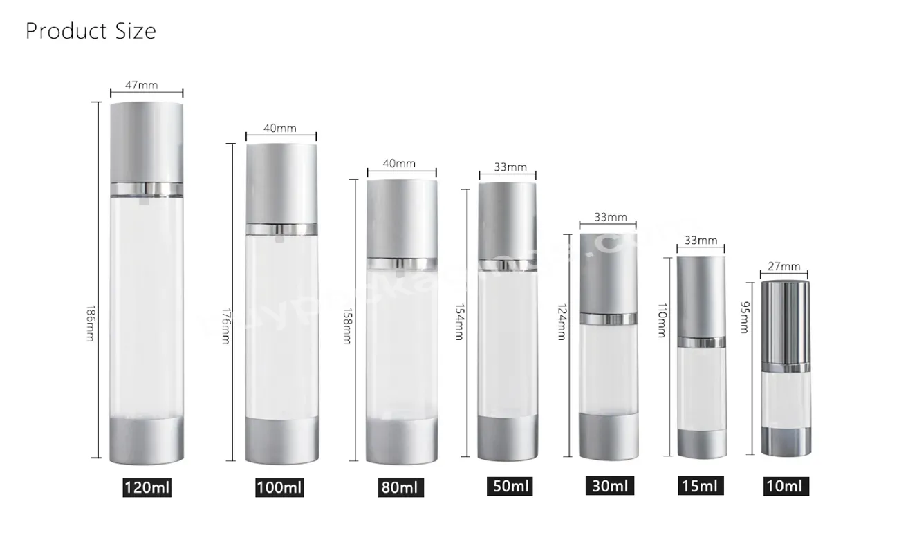 2022 Airless Foundation Lotion Pump Cream Bottles 15ml 30ml 50ml 80ml 100ml Clear Acrylic Makeup Liquid Bottle Skincare