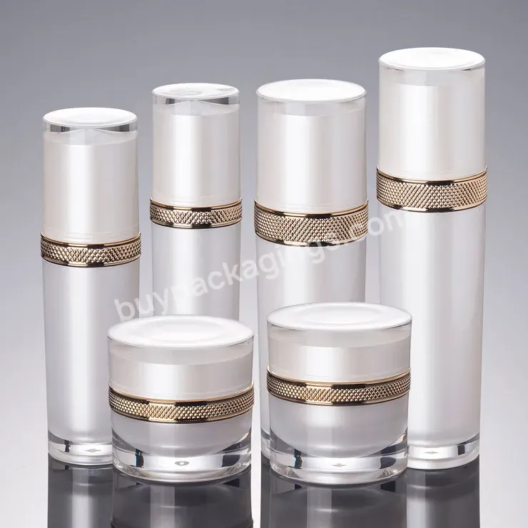 2022 Classy Cosmetic Bulk Packaging Acrylic Bottle And Jar Set 30ml 50ml 100ml 120ml Printing Label And Logo 30g 50g Cream Jar