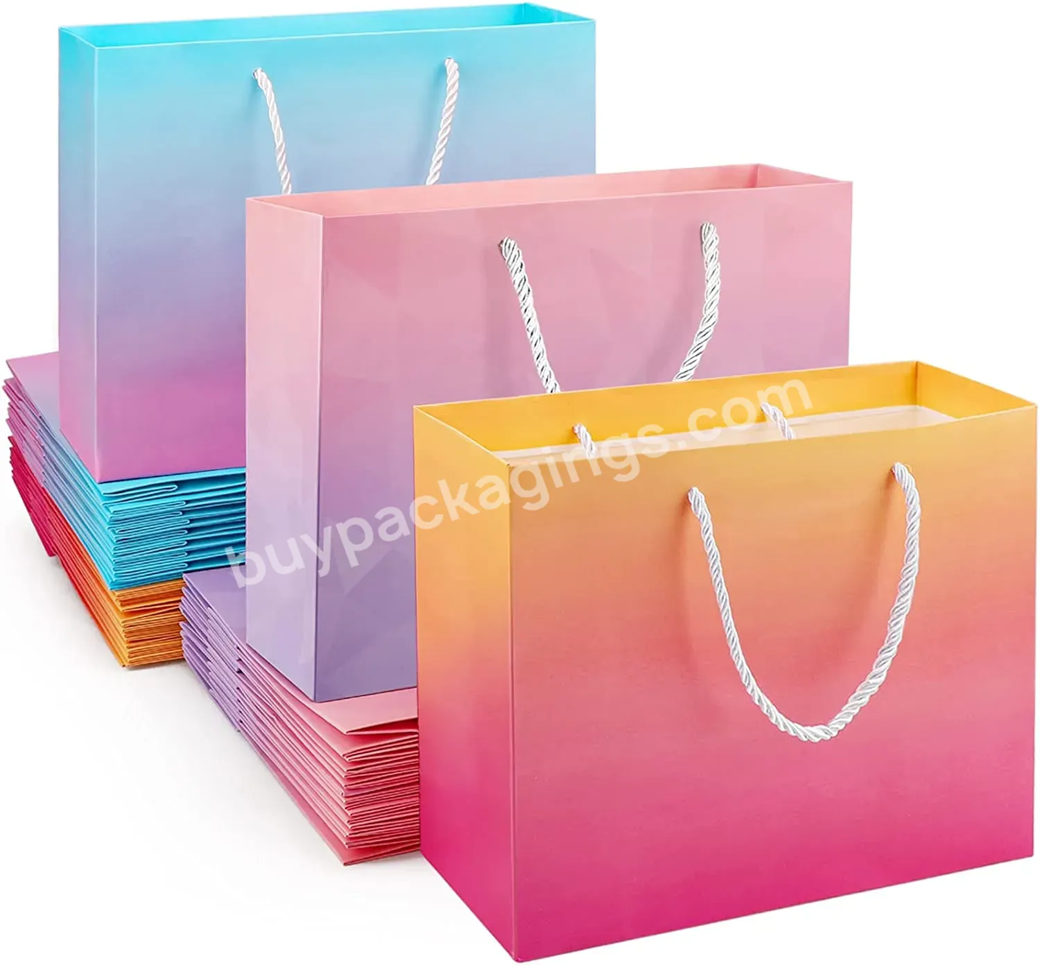 2022 Colorful Custom Printing Paper Bag Retail Gift Packaging Wrapping Paper Bags With Handle