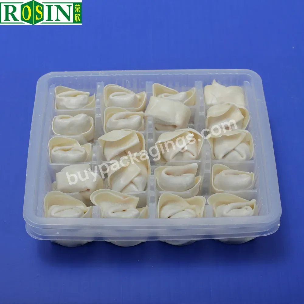 2022 Customized Disposable Compartment Plastic Dumpling Freezer Tray Packaging Box With Lid