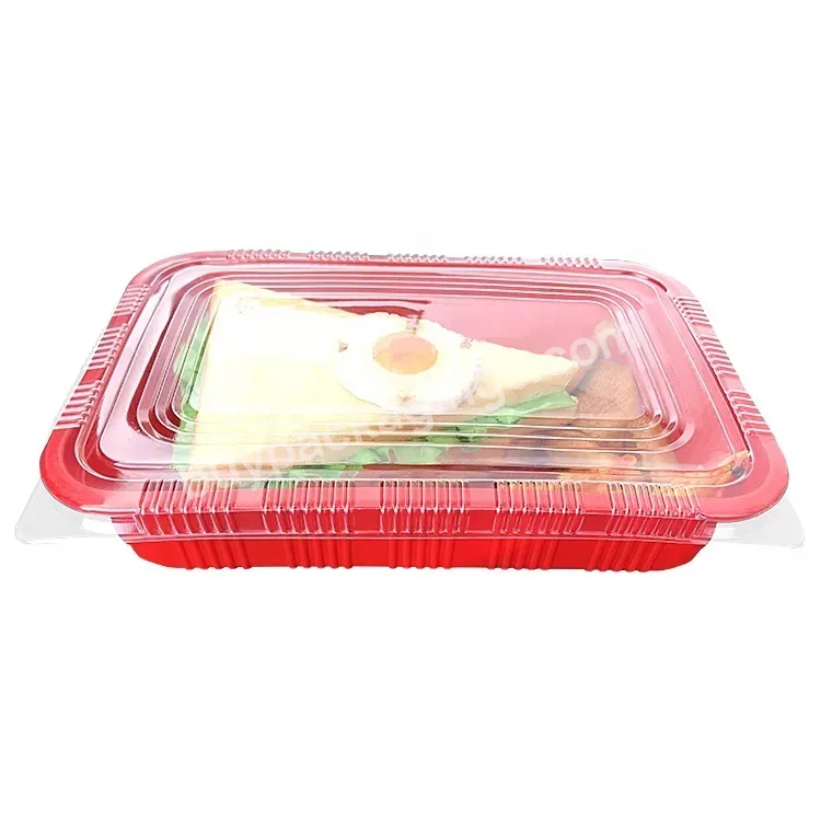 2022 Disposable Rectangular Bento Lunch Box Container Plastic Leak-proof Salad Bento Lunch Box