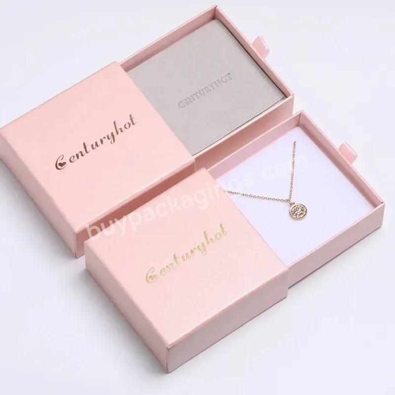 2022 Factory Wholesale Custom Luxury Pink Jewelry Box Gift Paper Packaging