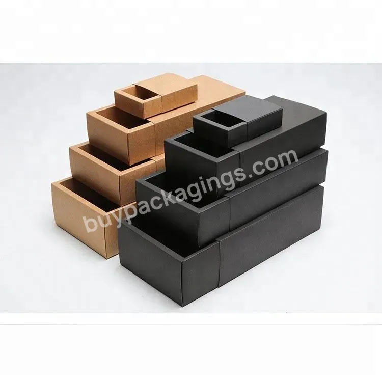 2022 Free Shipping Kraft Paper Drawer Slide Packaging Box Kraft Paper Box With Drawer