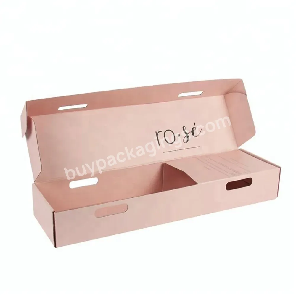 2022 New Arrival Pink Printed Corrugated Board Flower Shipping Box For Florist Fresh Long Stem Rose Postal Boxes Packaging