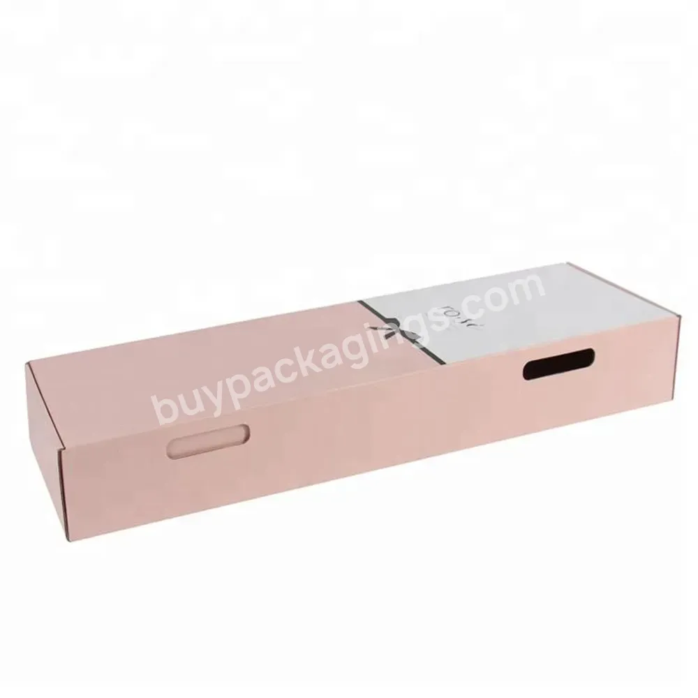 2022 New Arrival Pink Printed Corrugated Board Flower Shipping Box For Florist Fresh Long Stem Rose Postal Boxes Packaging